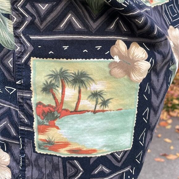 Moda Campia Surfer Tiki Aloha Lounge Wear Hawaiian Button Up Shirt Mens's Small - Picture 7 of 9